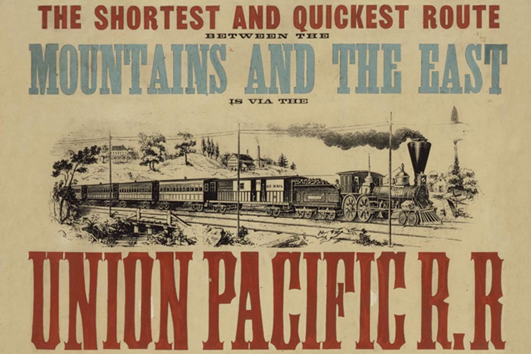 1867 Union Pacific advertisement poster | Courtesy Union Pacific Railroad Museum