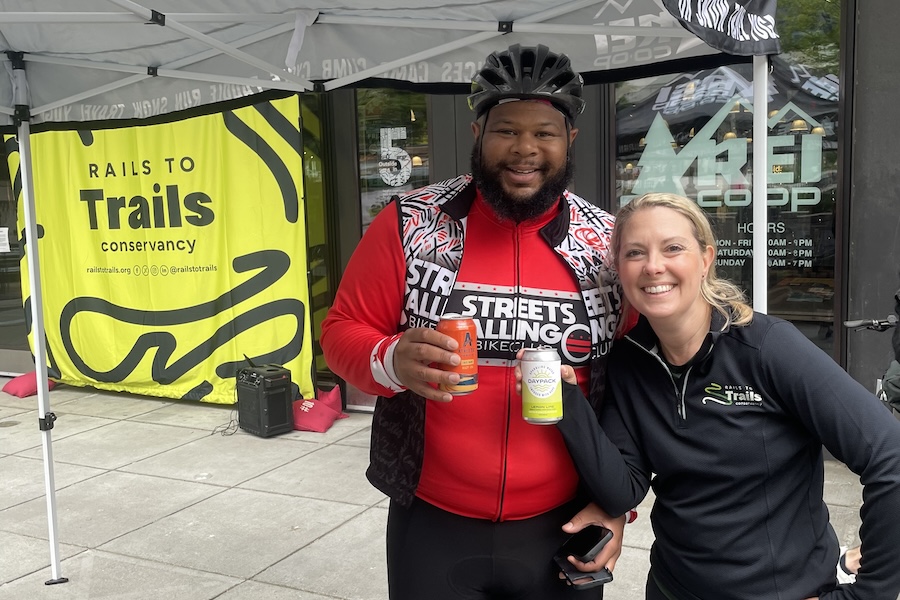 Celebrate Trails Day at REI Co-Op's flagship store in Washington, DC with Team RTC and @Mykedot, an Athletic Brewing Co. Ambassador | Photo courtesy Brandi Horton