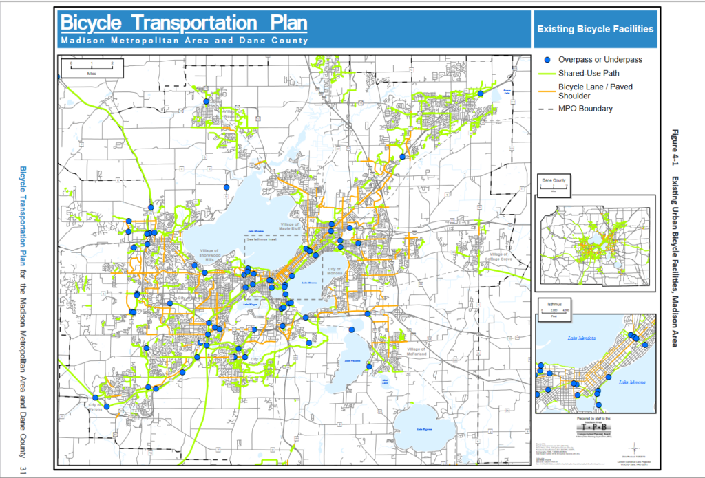 Greater Madison MPO (WI) Bicycle Transportation Plan map