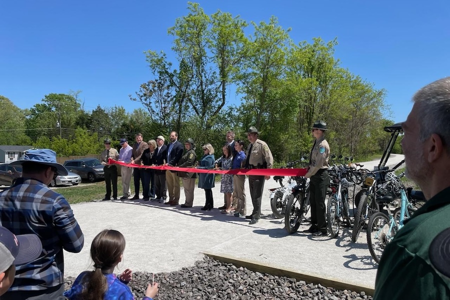 Ribbon-cutting event for the Pamplin extension of Virginia's High Bridge Trail State Park | Photo by Regina Schwabe