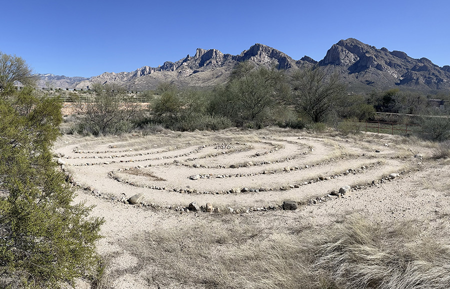 A tribal meditation wheel is located along the Cañada del Oro River Park Trail. | Photo by Cindy Barks