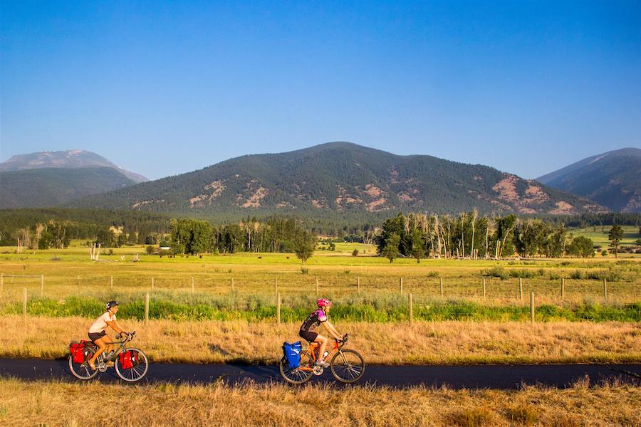 The Bitterroot Trail offers 51 paved miles in Montana's scenic Bitterroot Valley. Along the way, travelers are treated to stunning views of the Bitterroot Range and the Sapphire Mountains. Photo by Saara Snow.