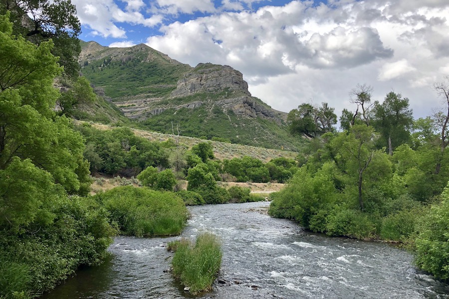 The Provo River Parkway follows its eponymous waterway from Utah Lake State Park to the mouth of Provo Canyon. Along the way, the 15-mile trail passes Bridal Veil Falls for a spectacular view. Photo by Cindy Barks.