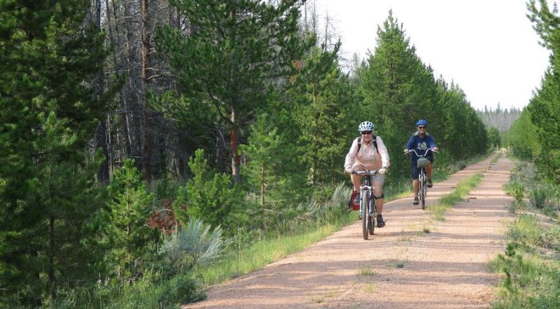 Wyoming’s Medicine Bow Rail Trail passes through large stands of lodgepole, spruce, fir and aspen; traverses meadows of grass and sagebrush; crosses numerous streams; and skirts dozens of swamps, bogs, ponds and lakes. Photo by Amber Travsky.