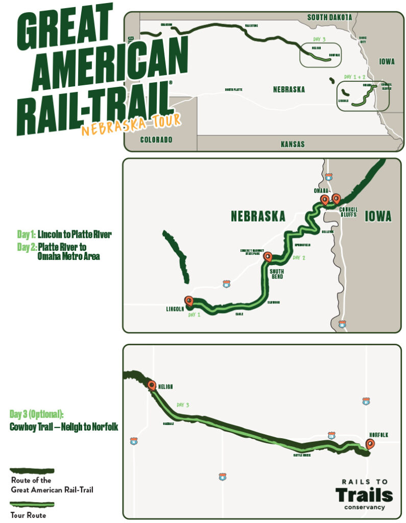 Great American Rail-Trail Nebraska Tour Map