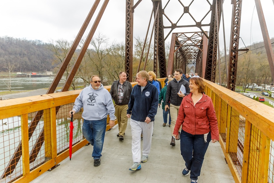 Celebrating the opening of the Kiski Bridge on Pennsylvania's Armstrong Trails | Photo courtesy Chris Ziegler