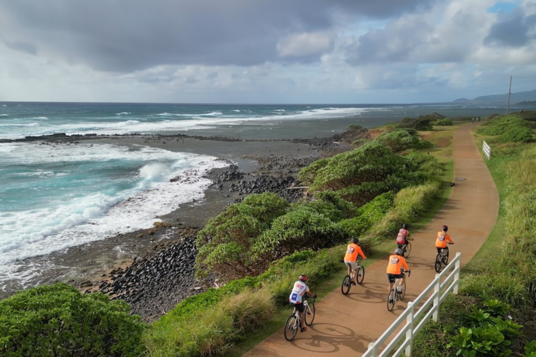 Bicyclists on Hawaii's Ke Ala Hele Makālae | Photo courtesy Kauai Path