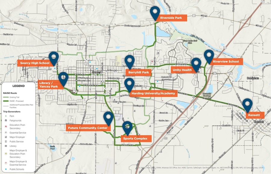 Little Red Greenway project map | Photo courtesy City of Searcy, Arkansas