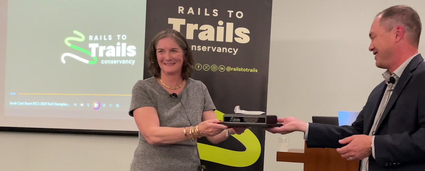 Sarah Clark Stuart is the 2024 Rail Trail Champion | Photo courtesy RTC