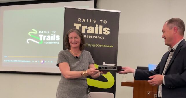 Sarah Clark Stuart is the 2024 Rail Trail Champion | Photo courtesy RTC