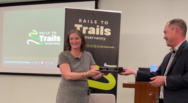 Sarah Clark Stuart is the 2024 Rail Trail Champion | Photo courtesy RTC