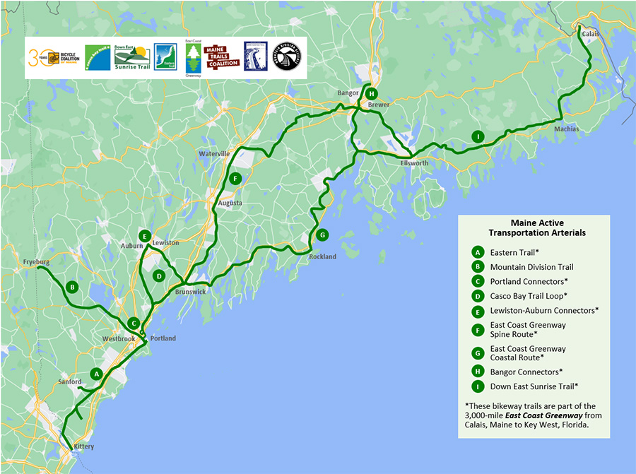 Maine Active Transportation Arterials Map | Courtesy RTC