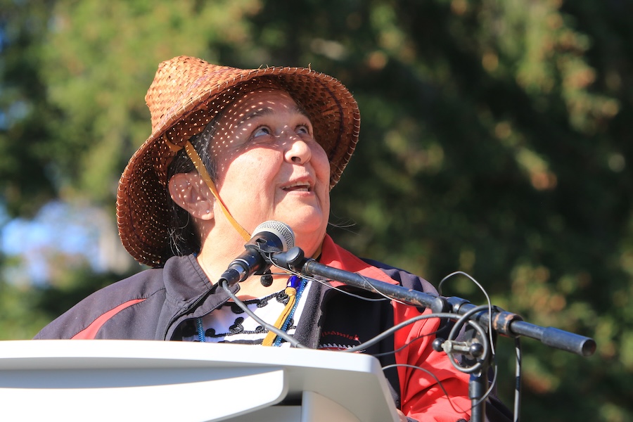 Randi Purser, a Suquamish elder and carver of Bainbridge Island's welcome pole | Photo courtesy Bainbridge Island Parks & Trails Foundation