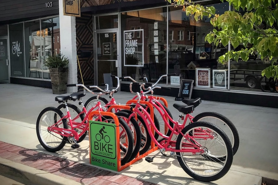 Bike share along the Prairie Spirit Trail State Park in Iola, Kansas | Photo Courtesy Thrive Allen County