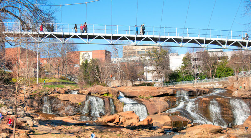 View of Liberty Bridge from the Swamp Rabbit Trail in Greenville, South Carolina | Photo by Barry Peters