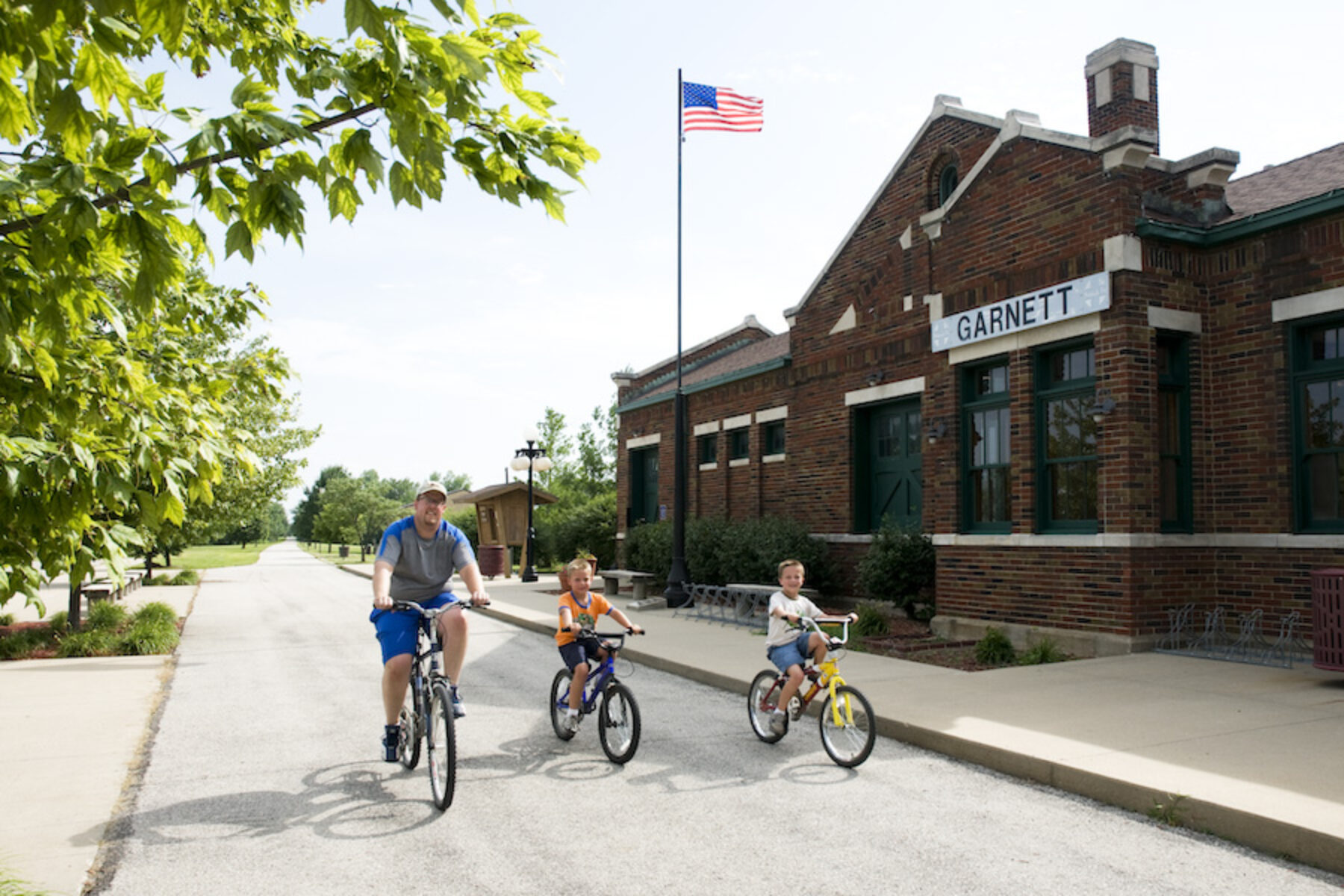 Historic Garnett Depot along the Prairie Spirit Trail State Park | Photo courtesy Kansas Department of Wildlife and Parks