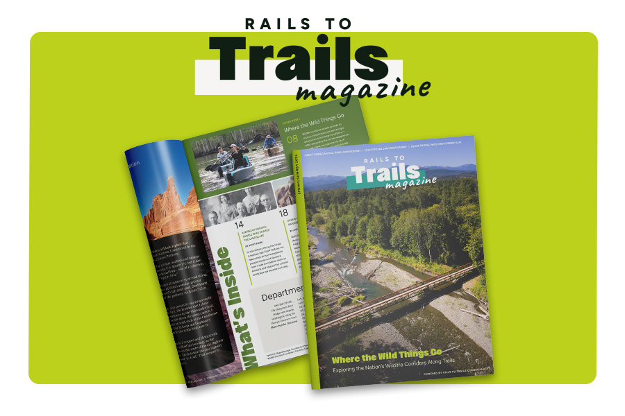 Rails To Trails magazine promo graphic by RTC